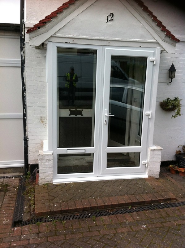 uPVC French doors fitted as front entrance in Mayfair
